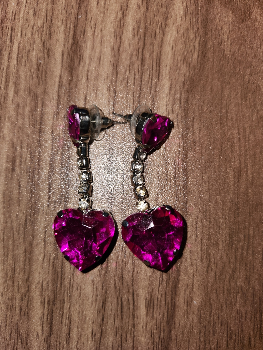 Pink Heart Dangle Earrings - Women's Jewelry